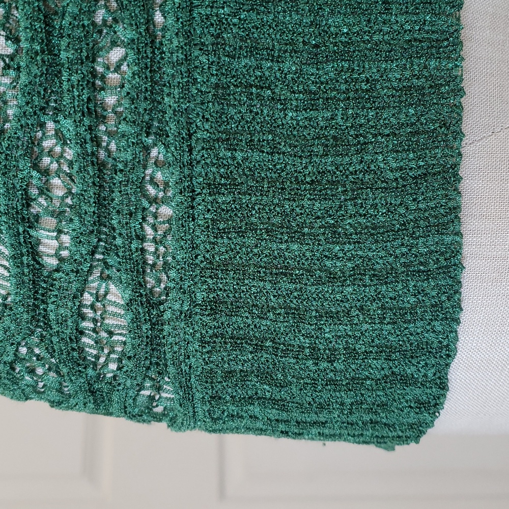 Vintage 90s Y2K Crochet Knit Sweater | Peekaboo Cold Shoulder Boatneck | MEDIUM - Picture 6 of 11